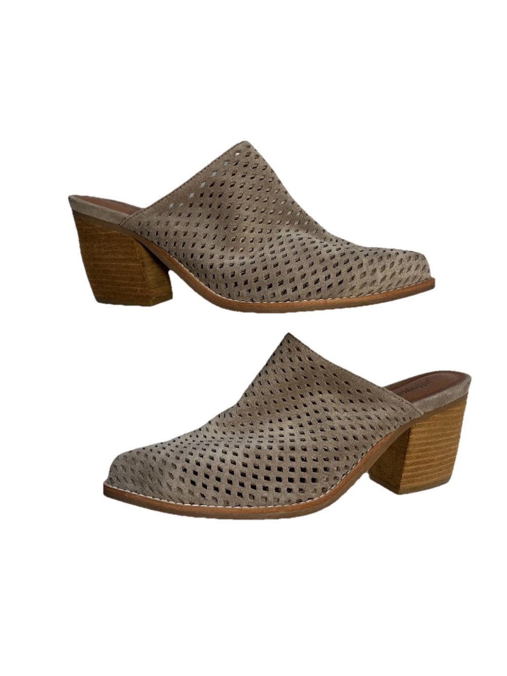 Jeffrey Campbell Mules Favela Suede Perforated Leather Western Heel Women Size 8
